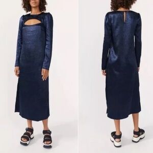 NWT Baum Und Pferdgarten Aneto Long Sleeve Shift Dress in Navy Blue - size 2